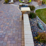 Paver Patio, Fire Pit, Seat Walls, Columns