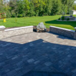 Paver Patio, Seat Walls, Columns, Stairs, Bubbling Rock Water Feature