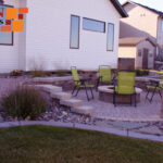 Paver Patio, Fire Pit, Seat Walls, Columns, Landscape Lighting