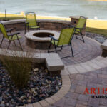 Paver Patio, Fire Pit, Seat Walls, Columns, Landscape Lighting