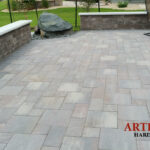 Paver Patio, Seat Walls, Columns, Stairs, Bubbling Rock Water Feature