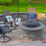 Paver Patio, Fire Pit, Seat Walls, Columns, Landscape Lighting, Outdoor Living Space